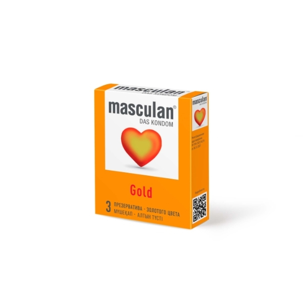 Презервативы Masculan Gold золотого цвета, с ароматом ванили 3 шт. Презервативы Masculan Gold золотого цвета, с ароматом ванили 3 шт.