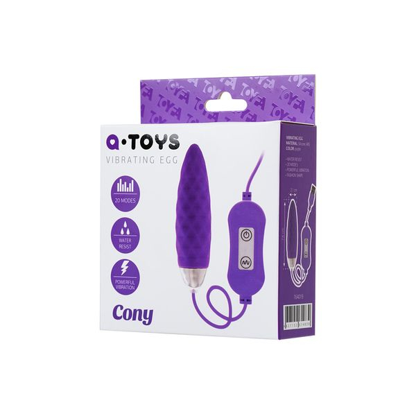 Виброяйцо с пультом управления TOYFA A-Toys Cony, силикон, фиолетовый Виброяйцо с пультом управления TOYFA A-Toys Cony, силикон, фиолетовый