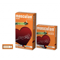������������ Masculan Classic 3 , 10 ��.  � ��������� � ����������� (Dotty+Ribbed)  ��